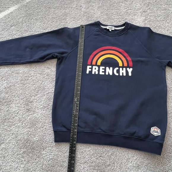 French Disorder Sweatshirt Mens Medium Navy Frenchy Rainbow Graphic Pullover - Picture 12 of 15